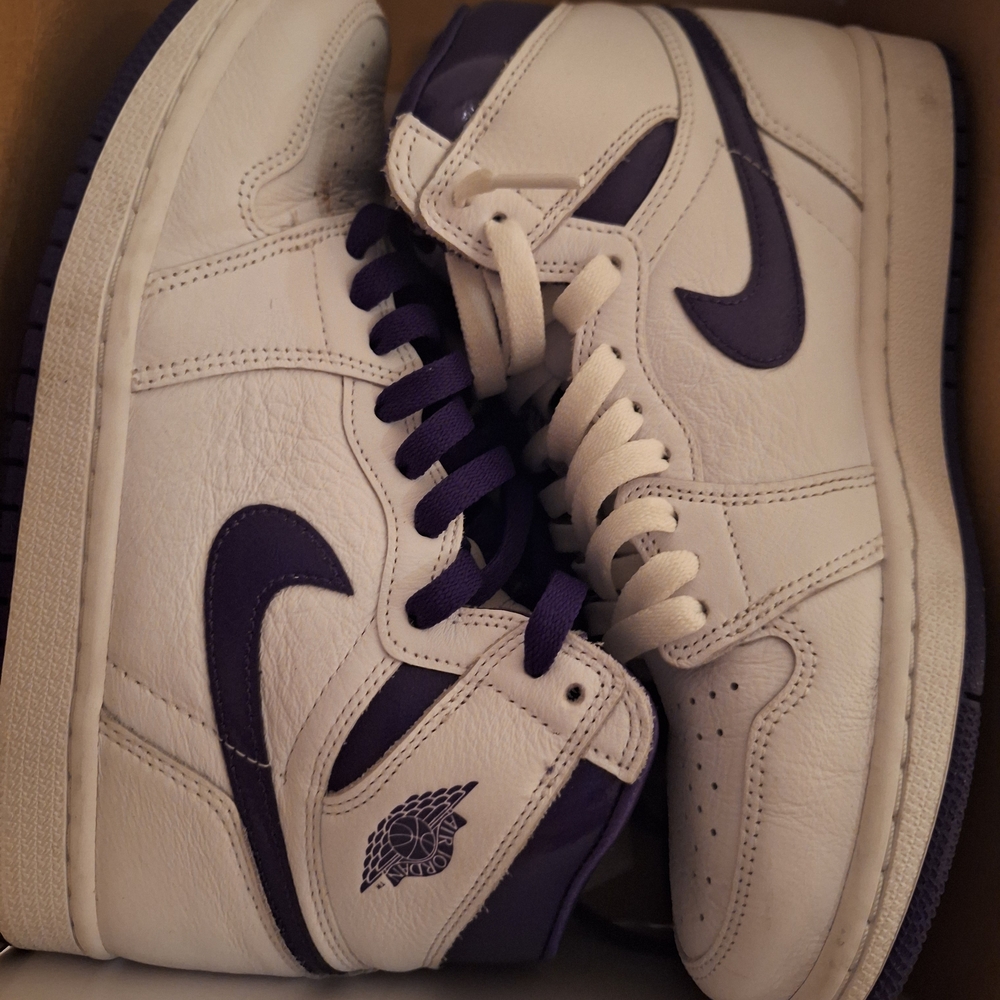 Nike White and Purple High-Tops